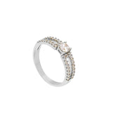 18 Karat Weissgold Solitärring